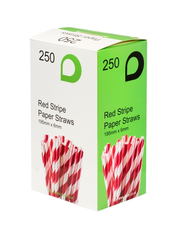 Red Stripe Paper Straws [250 pack]