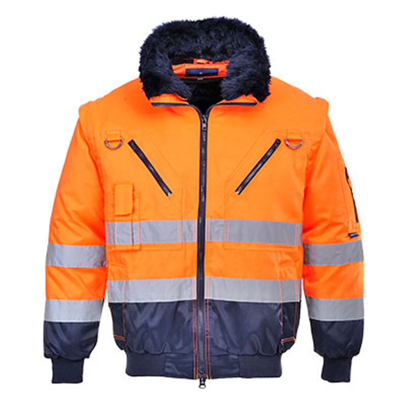 Portwest Hi-Vis 3-in-1 Pilot Jacket (Orange/Navy, S)