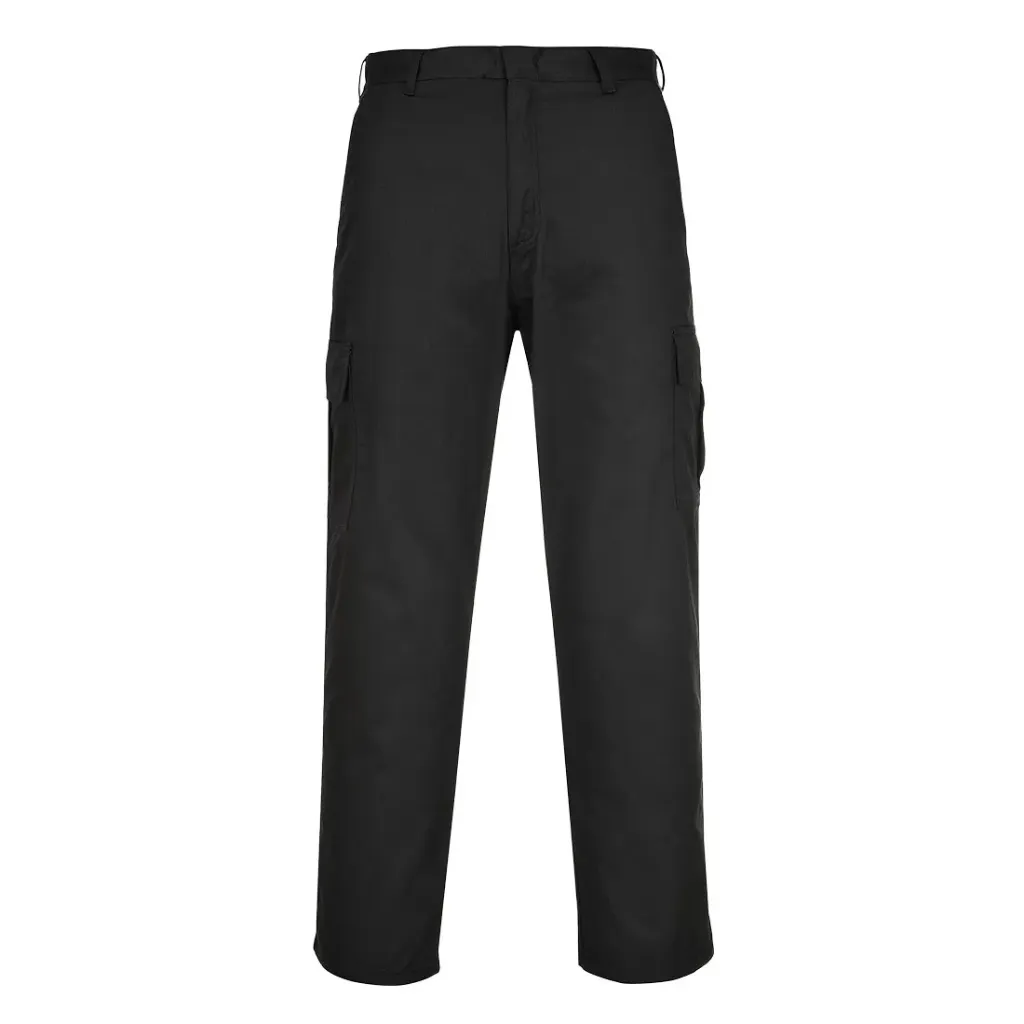 [C701BKR28] Portwest Combat Trousers (Black, 28, Regular)