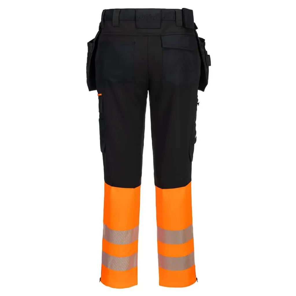 DX457 - DX4 Hi-Vis Class 1 Detachable Holster Pocket Craft Trousers (28, Fluorescent Yellow/Black)