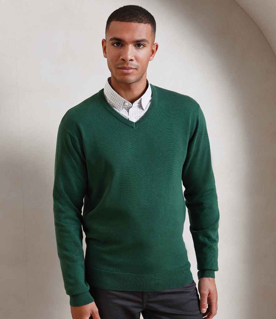 Premier Knitted Cotton Acrylic V Neck Sweater