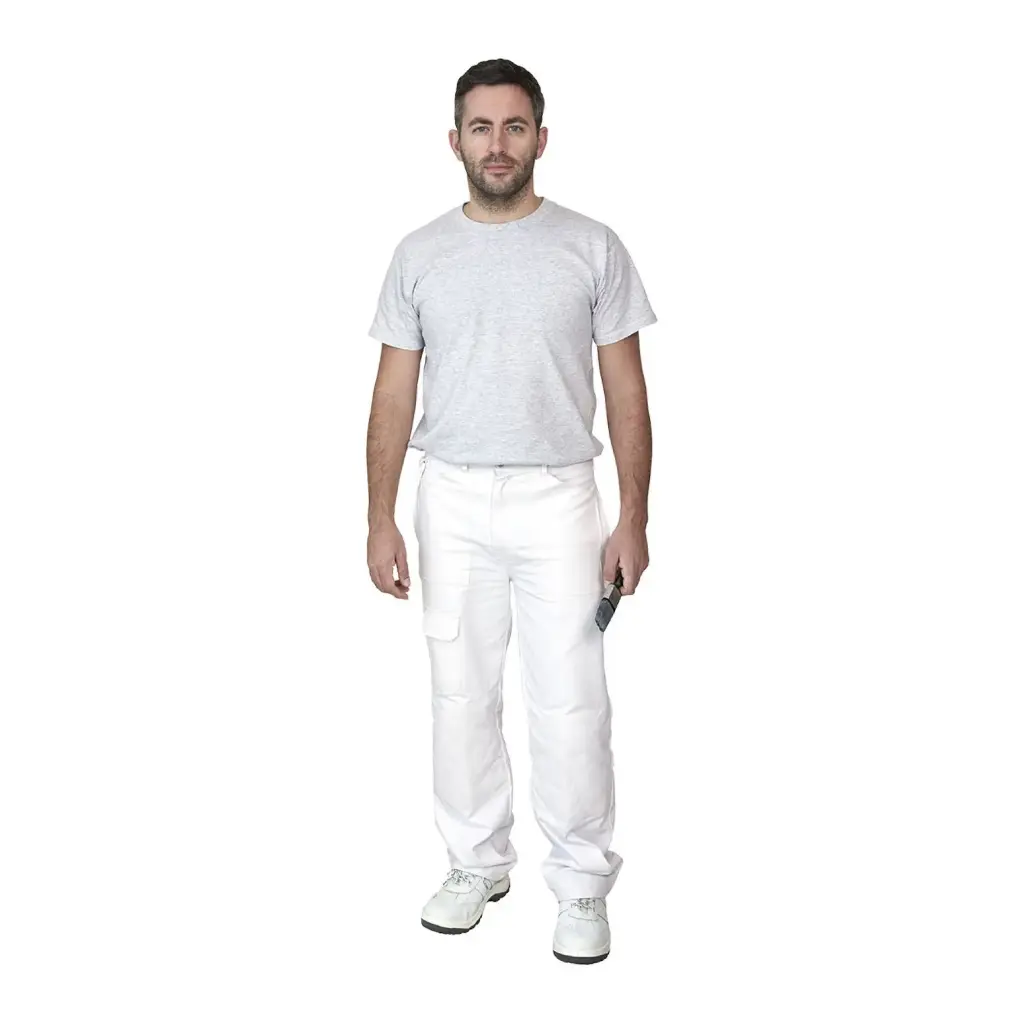 [S817WHRXS] Painters Trousers, White (XS)