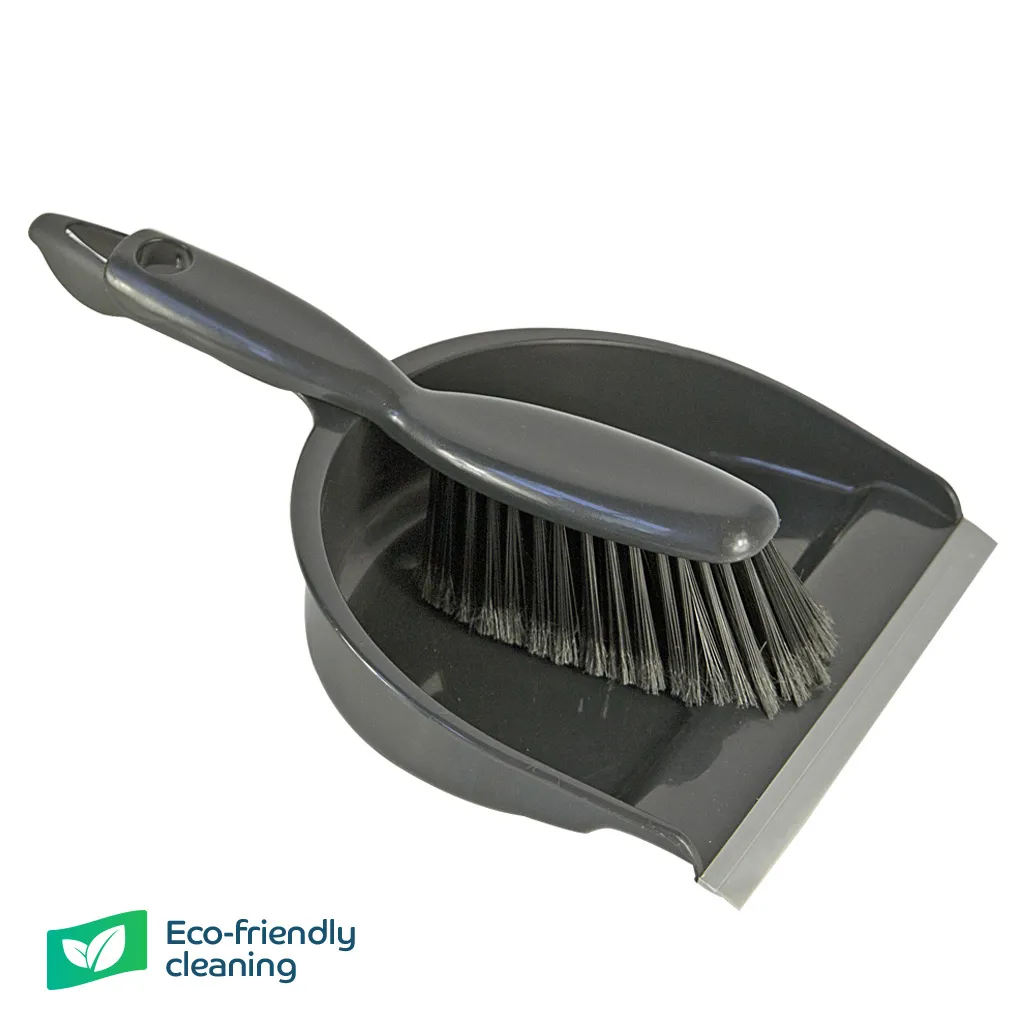[J-DPBGSRS] Dustpan & Brush Recycled Stiff - Grey