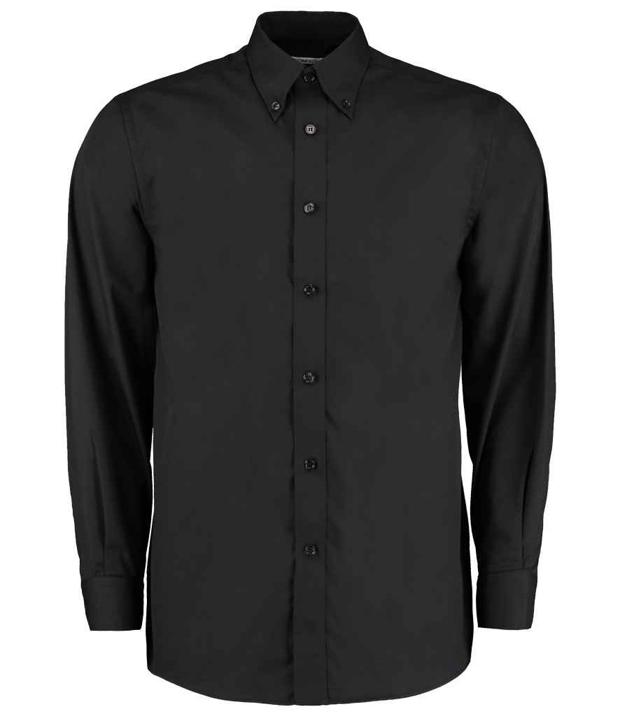 [K140 BLK S] Kustom Kit Long Sleeve Classic Fit Workforce Shirt (S, Black)