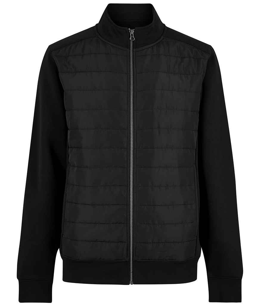[K331 BLK XS] Kustom Kit Regular Fit Quilted Full Zip Sweat Jacket (XS)