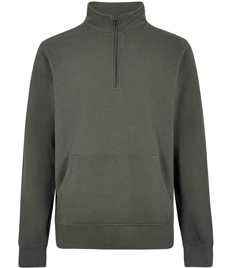 [K339 DGY S] Kustom Kit Regular Fit 1/4 Zip Piqué Sweatshirt (Dark Grey, S)