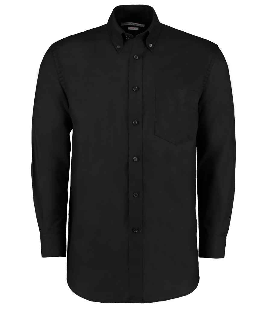 Kustom Kit Long Sleeve Classic Fit Workwear Oxford Shirt (13.5, Black)