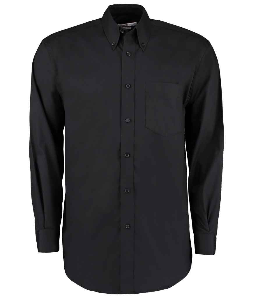 Kustom Kit Premium Long Sleeve Classic Fit Oxford Shirt (13.5, Midnight Navy)