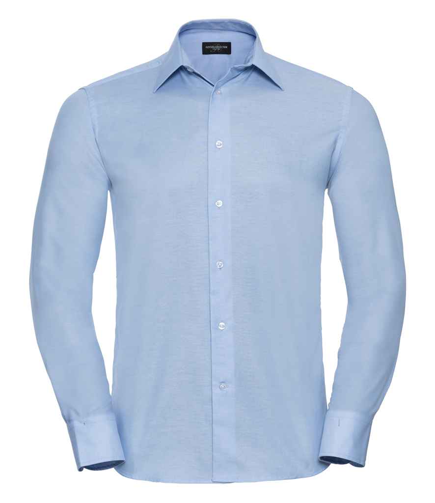 [922M OXB 14.5] Russell Collection Long Sleeve Tailored Oxford Shirt (14.5, Oxford Blue)