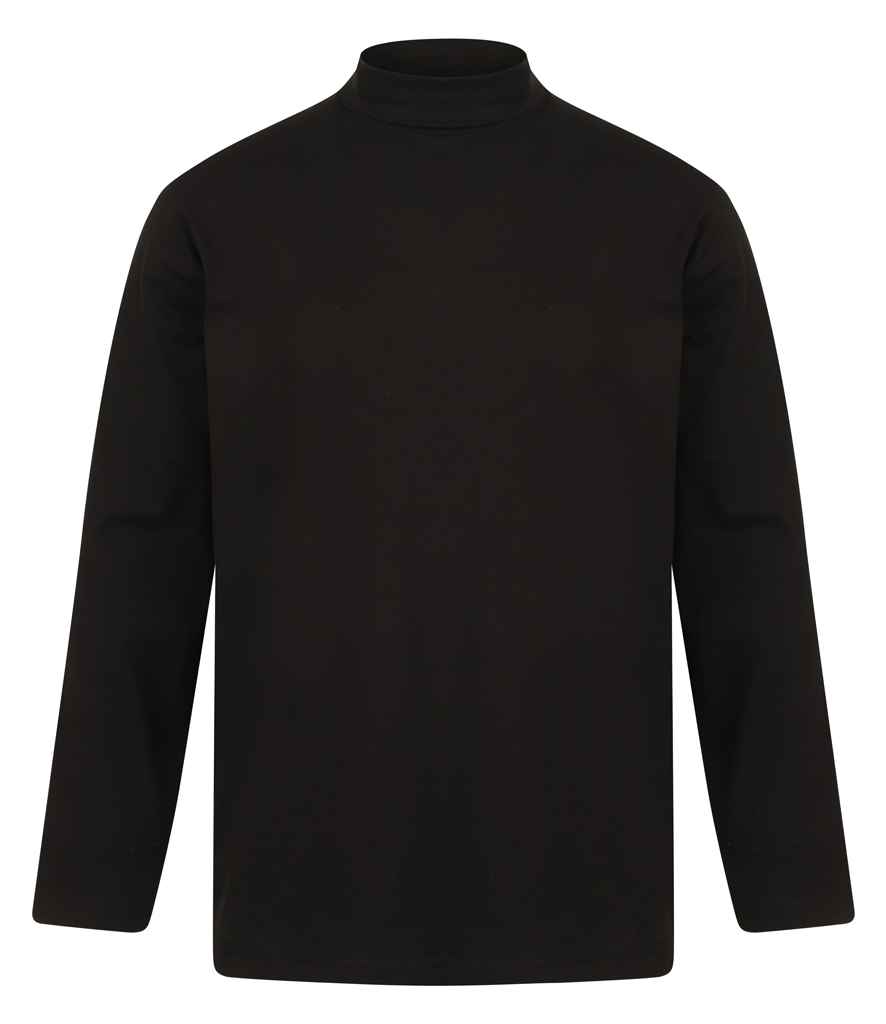 [H020 BLK S] Henbury Long Sleeve Roll Neck Top (S, Black)