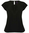 Henbury Ladies Pleat Front Short Sleeve Blouse