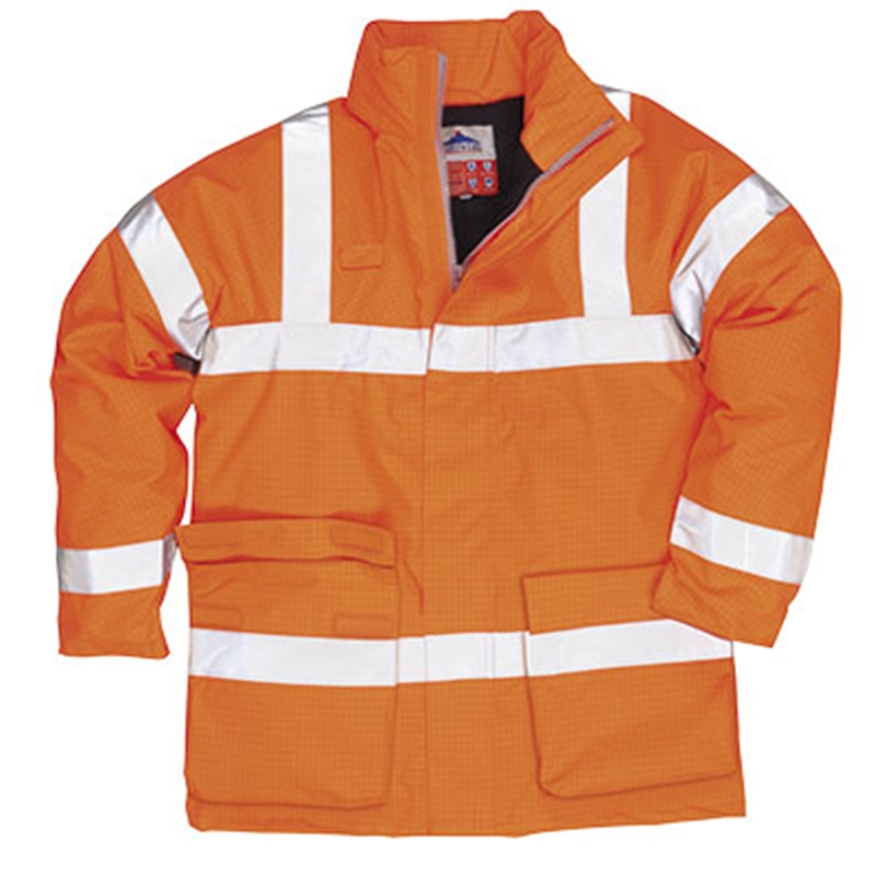 Portwest Bizflame Rain Hi-Vis Antistatic FR Jacket (Yellow, S)