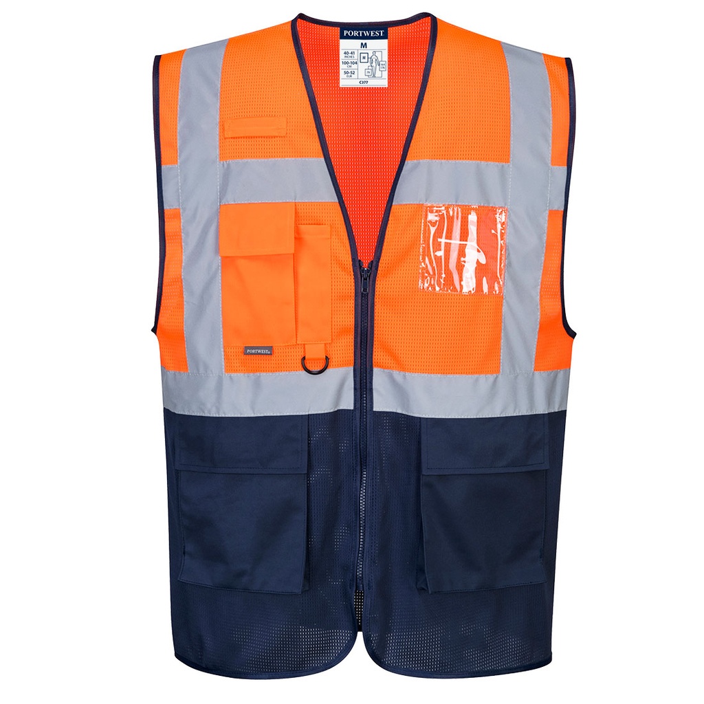 Hi-Vis Two Tone MeshAir Executive Vest (Orange/Navy, S)