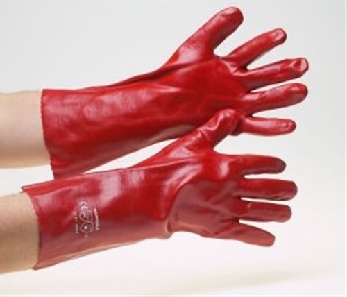 Red PVC Gauntlet 45cm (Size 10)