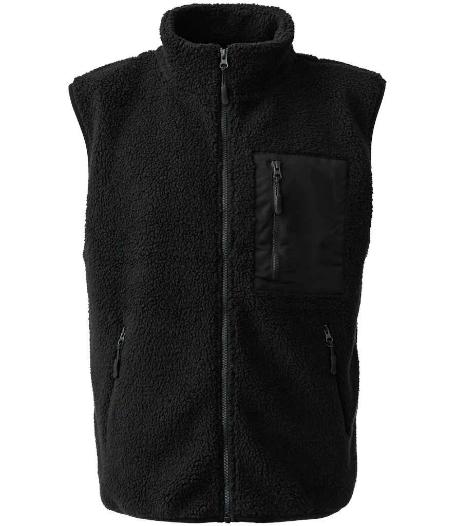 [RV302 BLK XS] Ravine Unisex Borg Fleece Gilet (XS, Black)