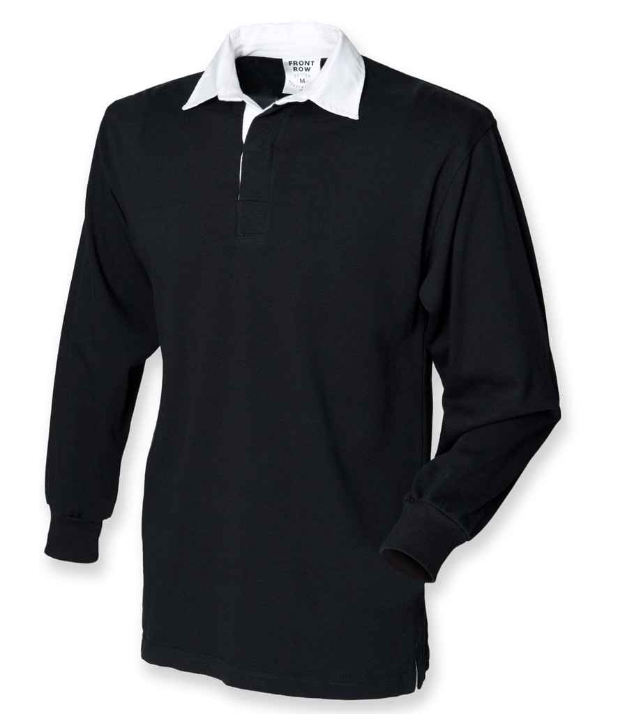 [FR1 BLK S] Front Row Original Rugby Shirt (S, Black)