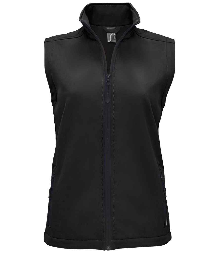 [02888 BLK S] SOL'S Ladies Race Soft Shell Bodywarmer (S, Black)
