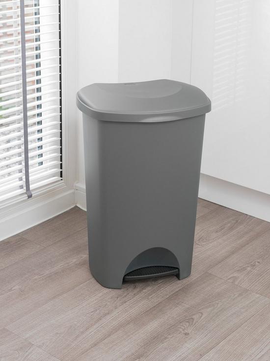 Addis 50-litre Pedal Bin in Metallic Silver