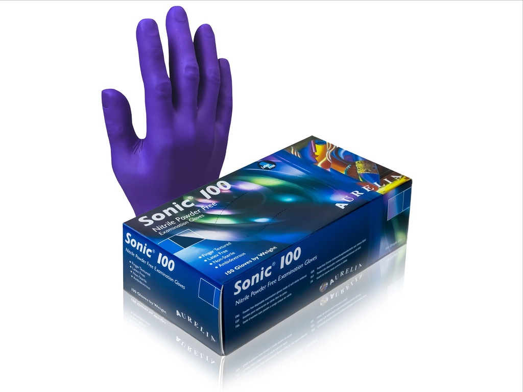 [W-GDNS/9377B] Blue Nitrile Powder Free Disposable Gloves (100 pack) (Small)
