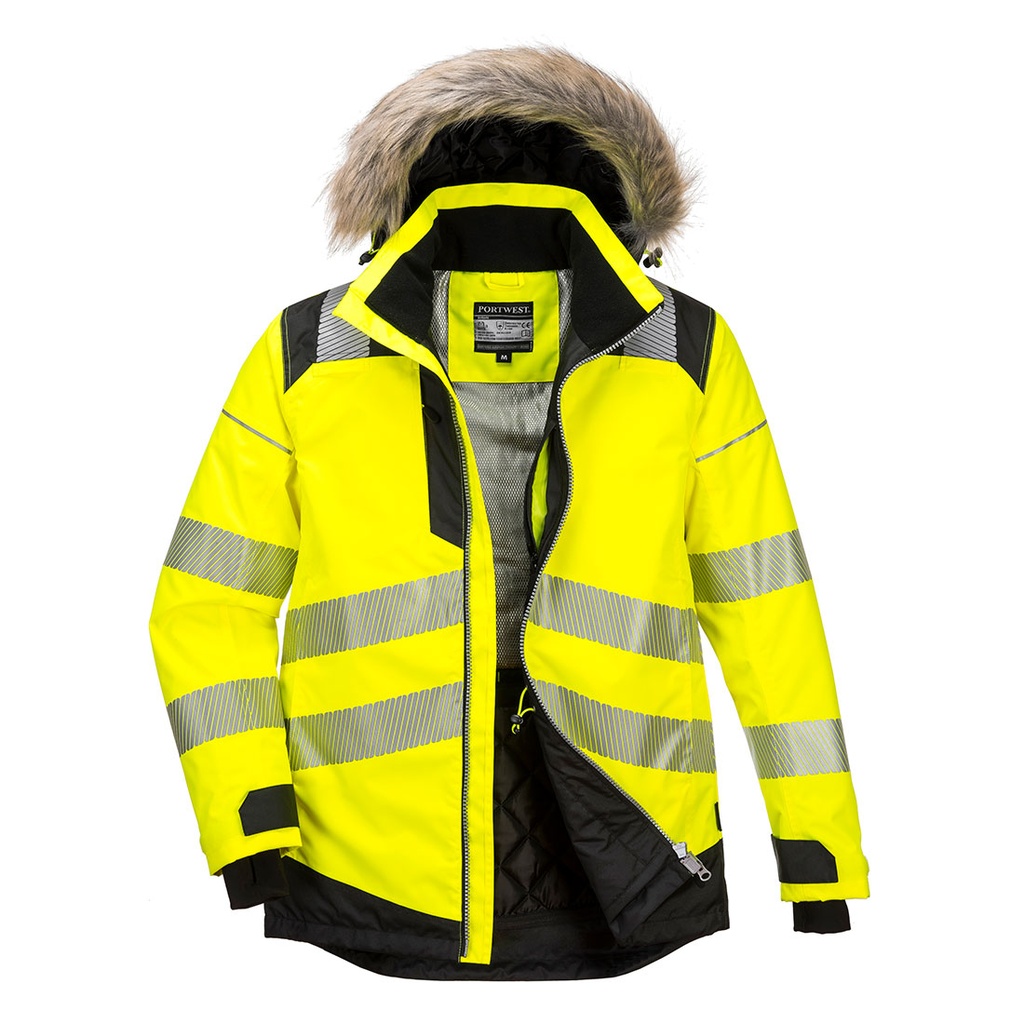 PW3 Hi-Vis Winter Parka Jacket Yellow/Black (S)