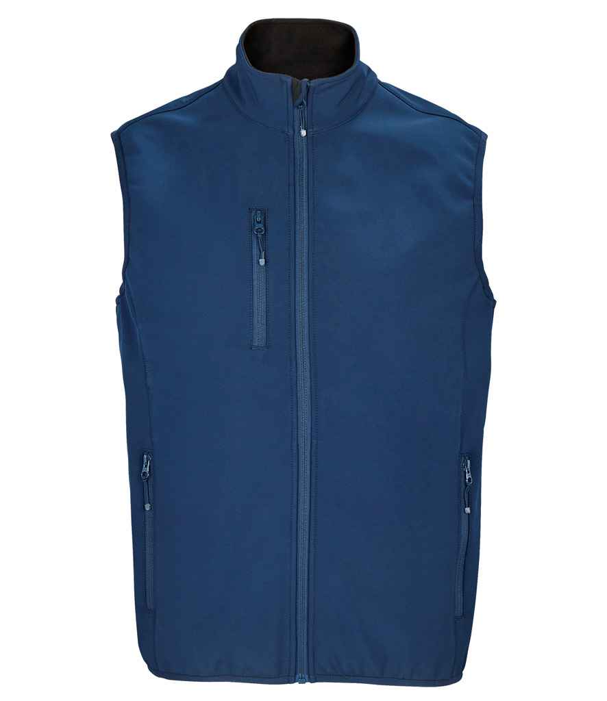 [03825 AYB S] SOL'S Falcon Recycled Soft Shell Bodywarmer (S, Abyss Blue)
