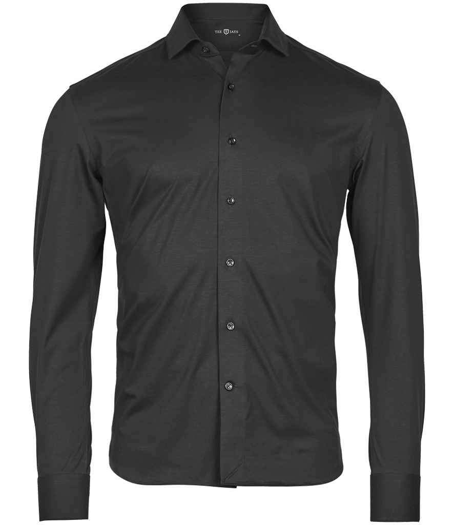 [T4030 BLK S] Tee Jays Active Stretch Long Sleeve Shirt (S, Black)