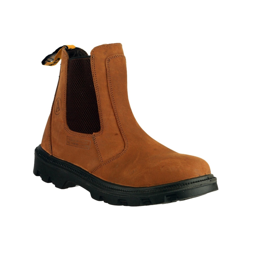 Brown Greasy Dealer Safety Boots, Steel Midsole