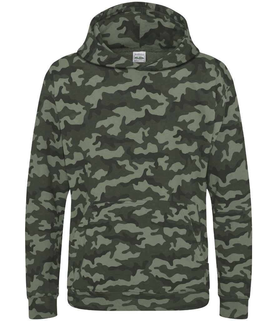 [JH014B GNC 3-4] AWDis Kids Camo Hoodie (3-4, Green Camo)