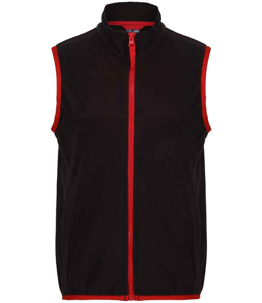 [RG334 BK/CS 3-4] Regatta Kids Micro Fleece Bodywarmer (3-4, Black/Classic Red)