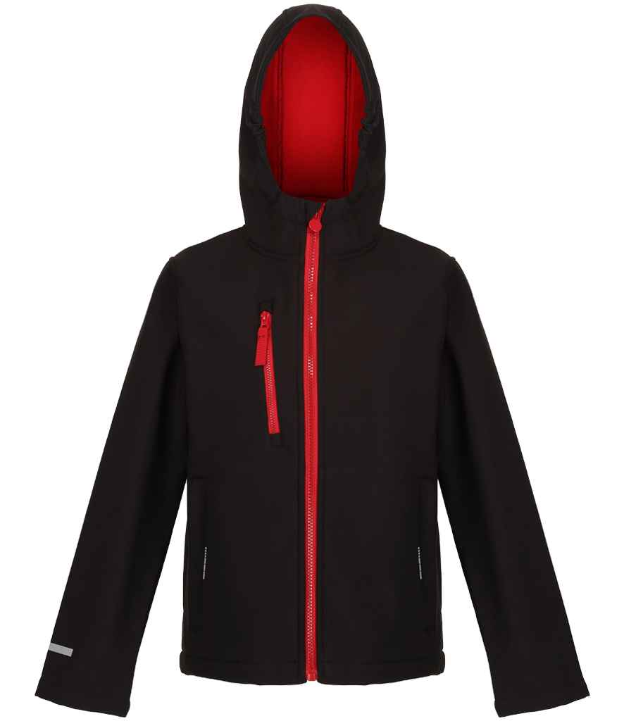 [RG332 BK/CS 3-4] Regatta Kids Ablaze Three Layer Soft Shell Jacket (3-4, Black/Classic Red)