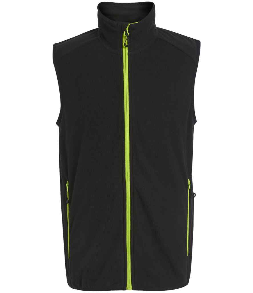 [RG453 BK/LM S] Regatta Navigate Fleece Bodywarmer (S, Black/Lime Green)