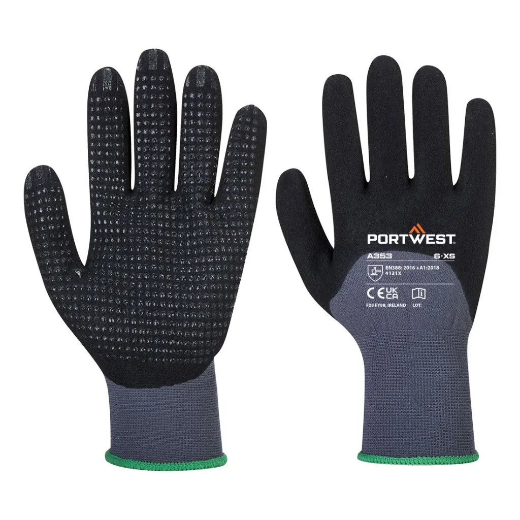 A353 - Grip 15 Nitrile Sandy 3/4 Palm Dotted Glove (S)