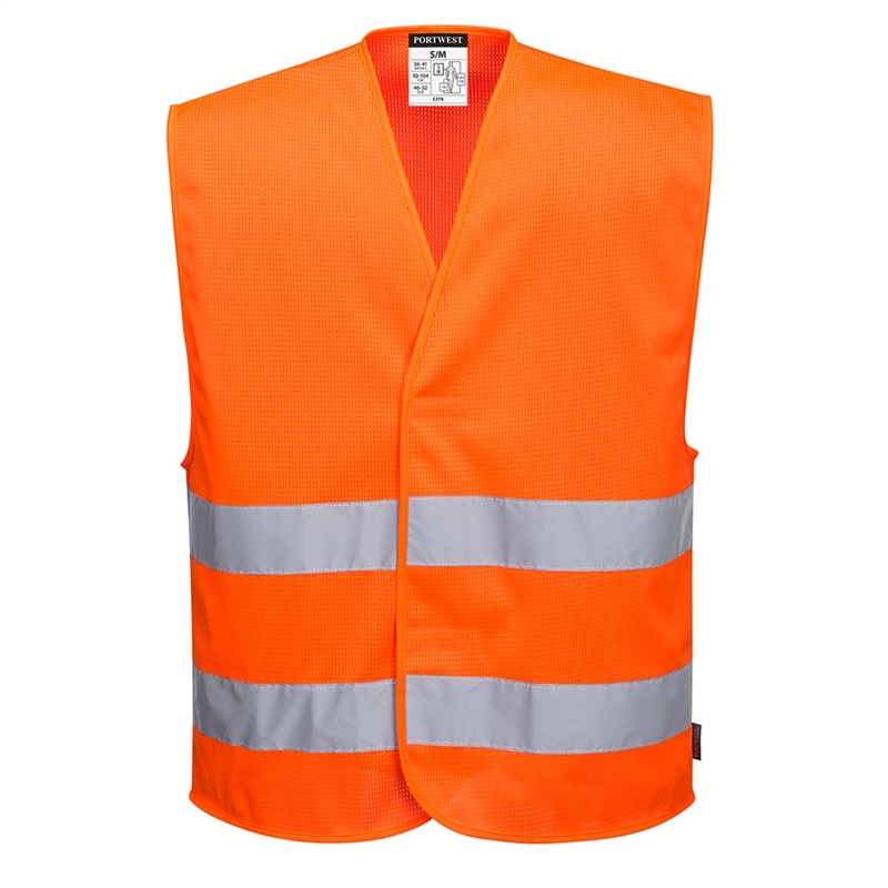 MeshAir Hi-Vis Two Band Vest (Yellow, M)