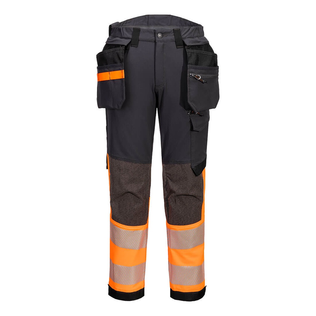 EV4 Hi-Vis Stretch Detachable Holster Class 1 Trousers (28, Yellow/Black)