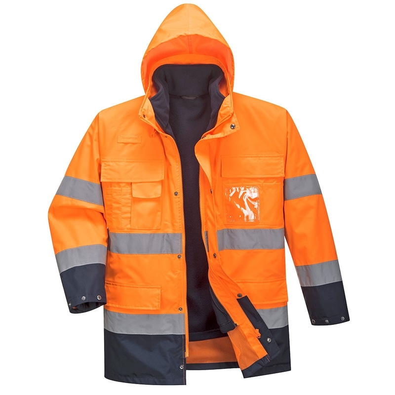 Hi-Vis Lite 3 in 1 Jacket (Orange/Navy, S)