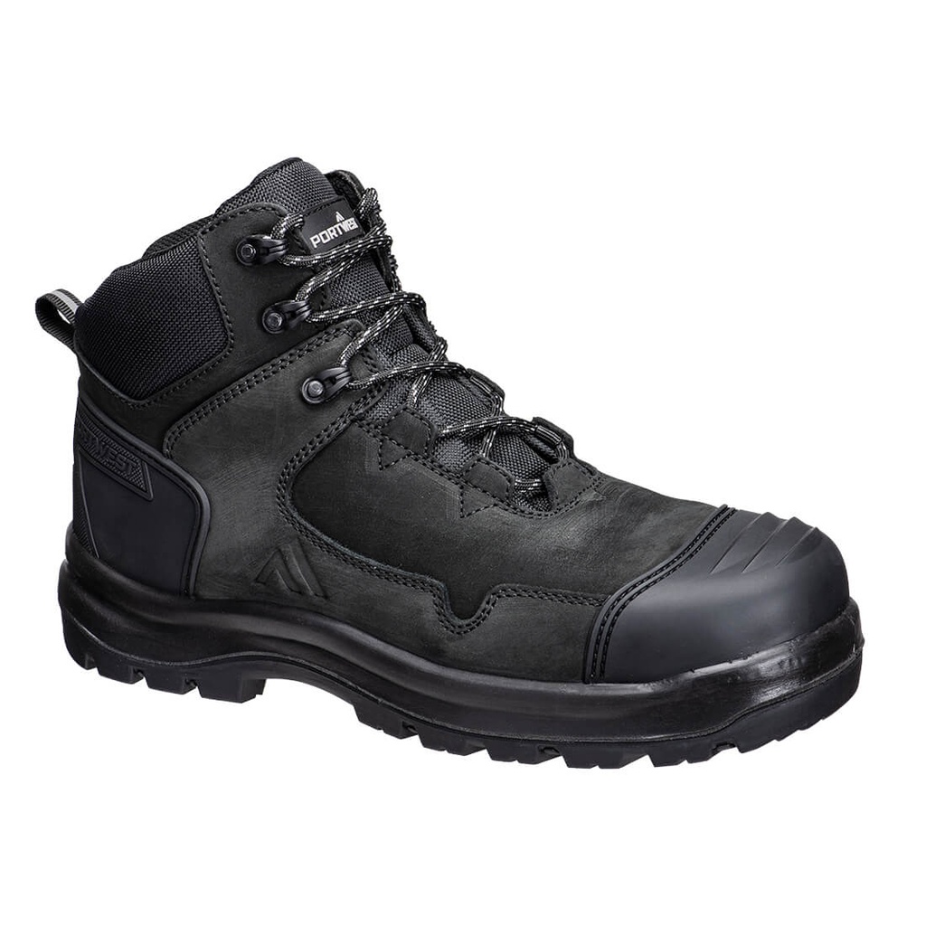 Composite Nubuck Leather Mid Boot S3S HRO SR FO SC LG (36, Black)