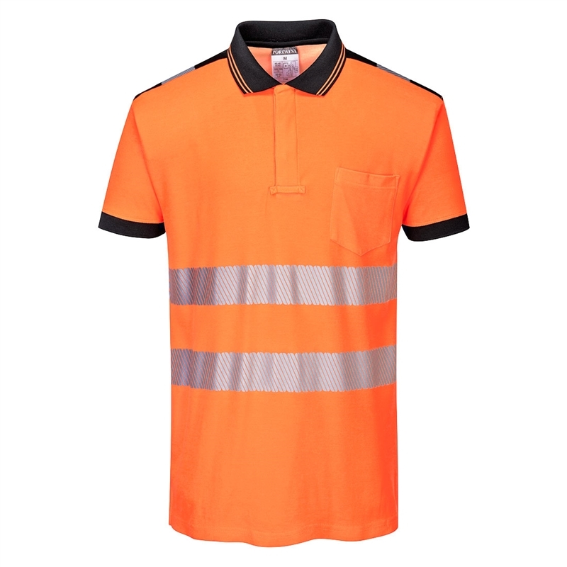 PW3 Hi-Vis Polo Shirt S/S (Yellow/Black, XS)