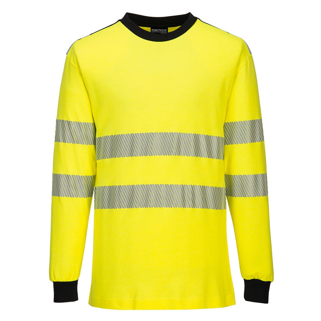 [FR701YBRXS] PW3 Modaflame Knit Hi-Vis FR Long Sleeve T-Shirt (XS, Yellow/Black)