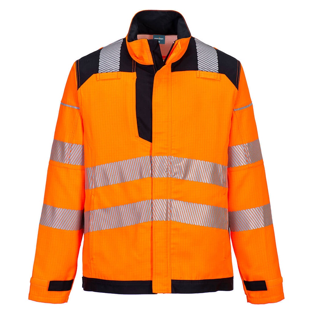 [FR722OBRXS] PW3 Modaflame Work HVO Multi-Norm FR Jacket (XS, Orange/Black)
