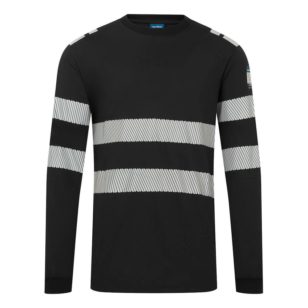 [FR732BKRS] PW3 Modaflame Knit FR Long Sleeve T-Shirt (S, Black)