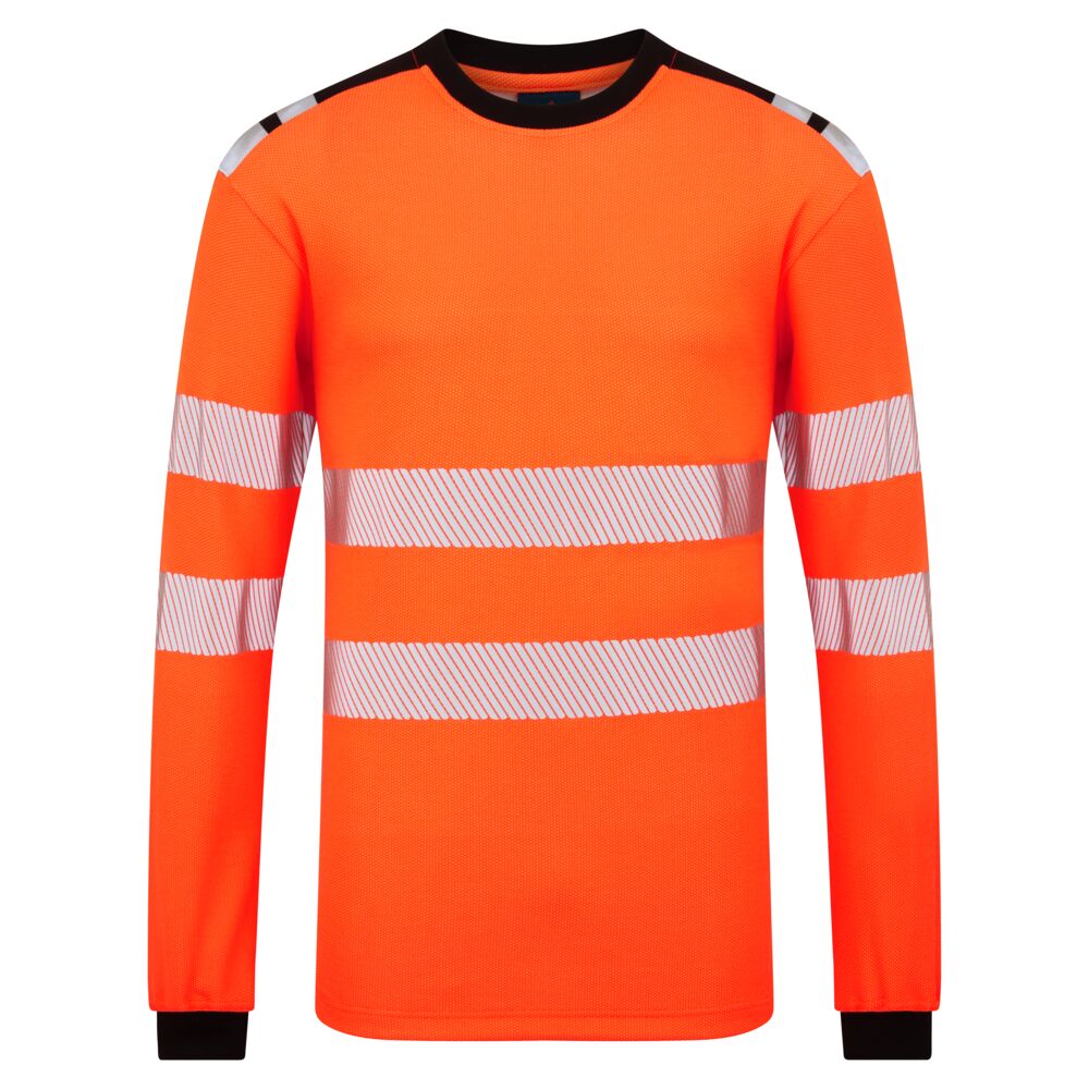 [FR736OBRS] PW3 Modaflame Knit HVO FR Long Sleeve T-Shirt (S, Orange/Black)