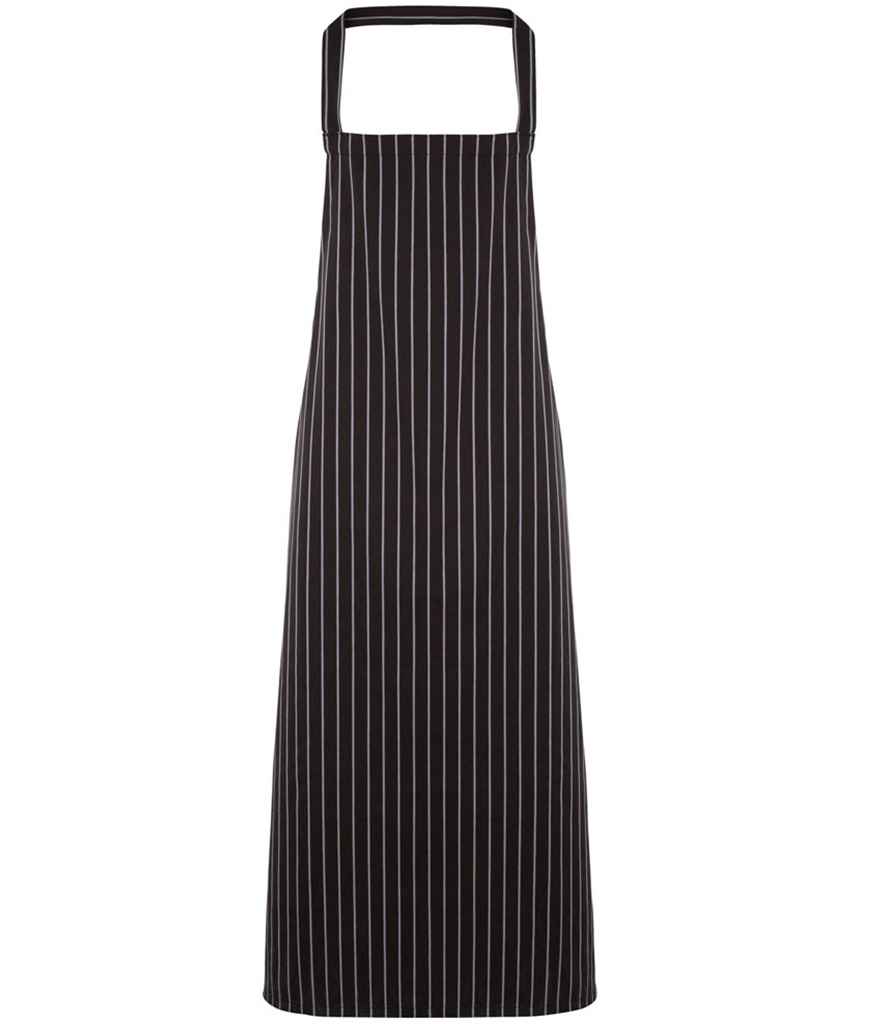 [PR110 BK/GY ONE] Premier Stripe Apron (Black/Grey)