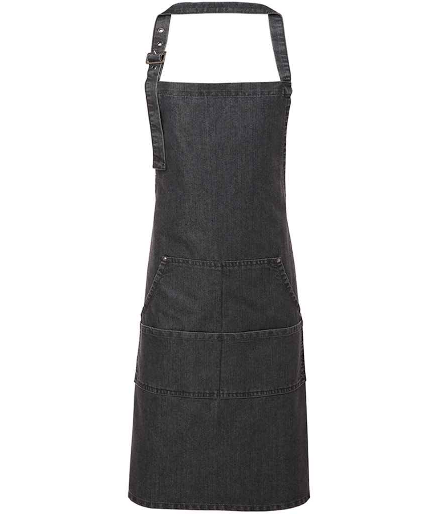 [PR126 BDM ONE] Premier Denim Bib Apron (Black Denim)