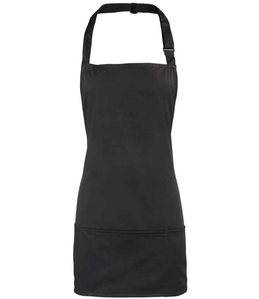 [PR159 BLK ONE] Premier 'Colours' 2-in-1 Apron (Black)