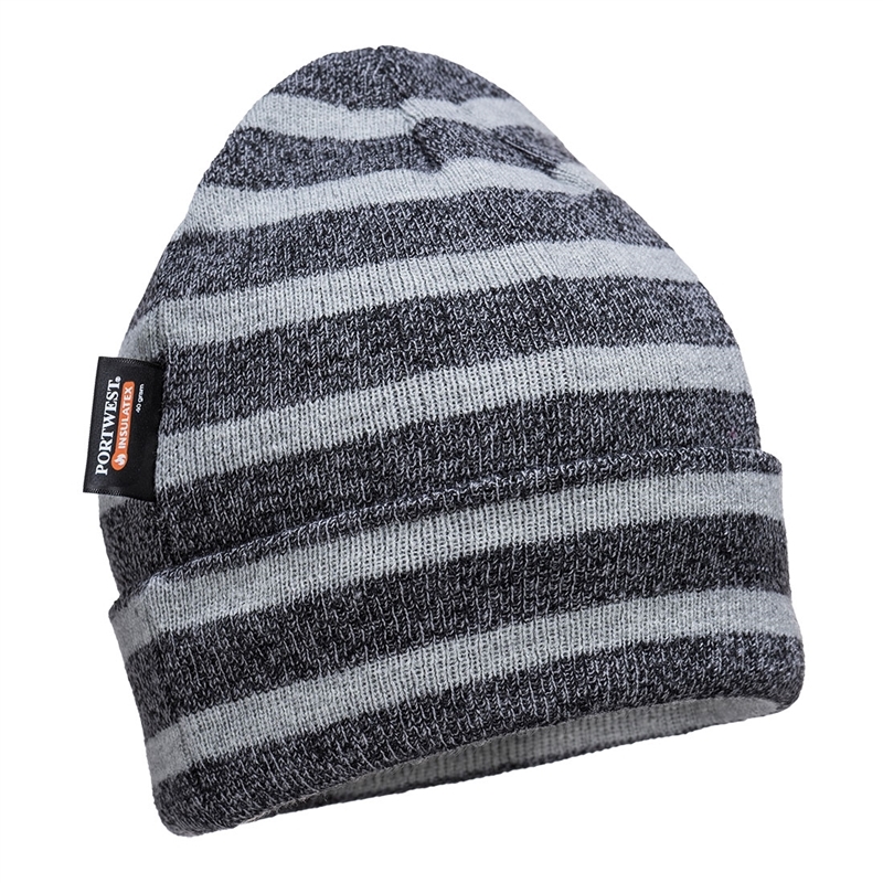 Striped Insulated Knit Cap