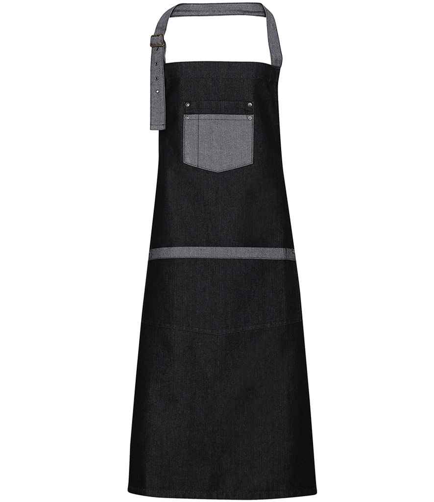 [PR127 BDM ONE] Premier Domain Bib Apron (Black Denim)
