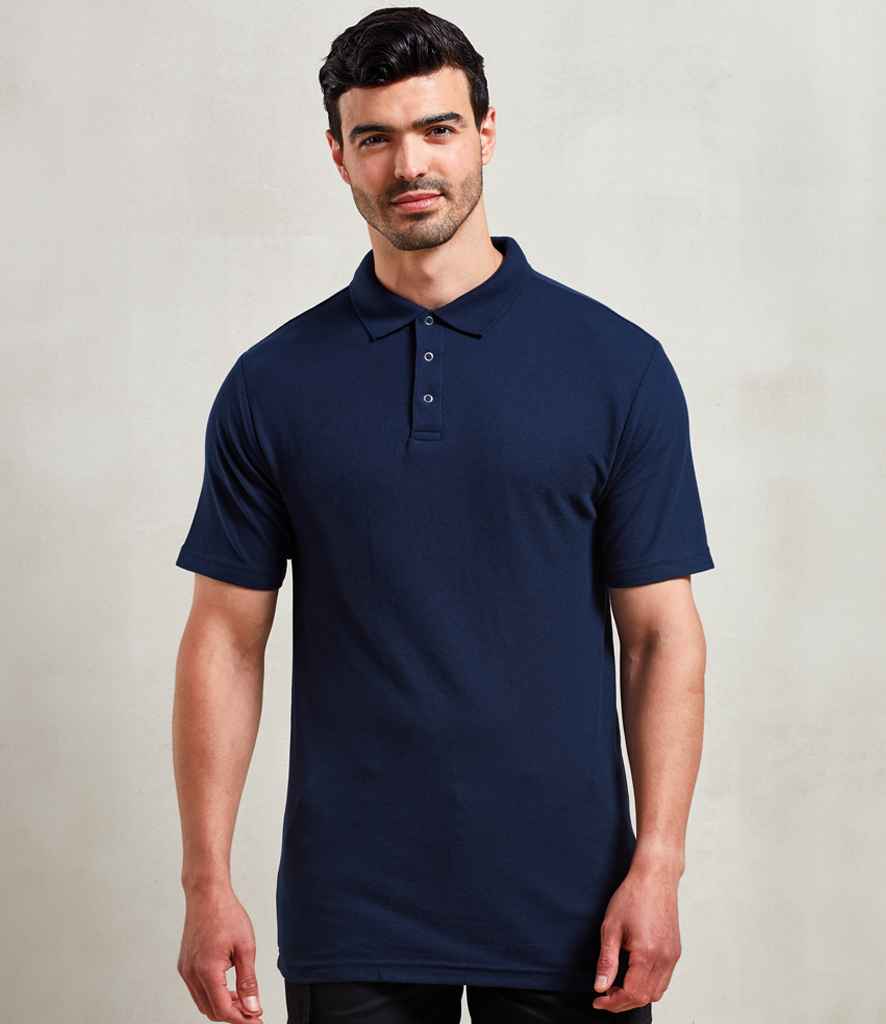 [PR610 BLK XS] Premier Stud Piqué Polo Shirt (XS, Black)