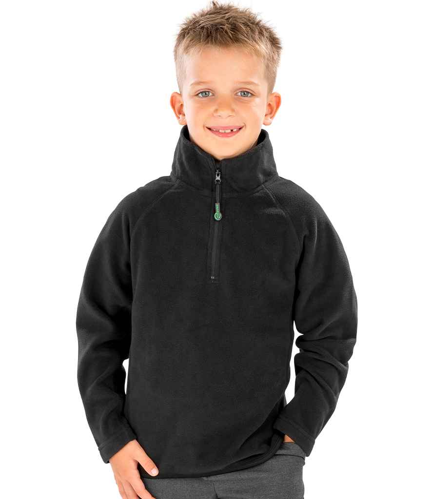 [RS905B BLK 4-6] Result Genuine Recycled Kids Zip Neck Micro Fleece (4-6, Black)