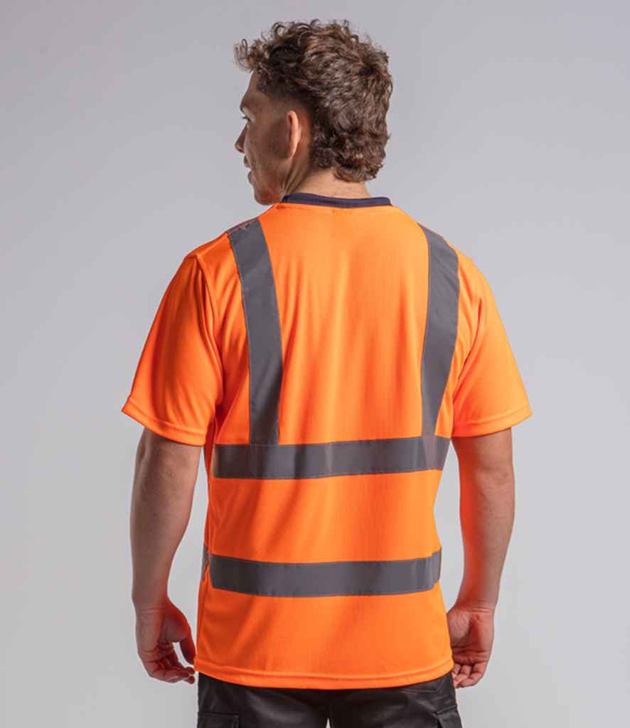 [RX720 OR/NV S] Pro RTX High Visibility T-Shirt (S, Orange/Navy)