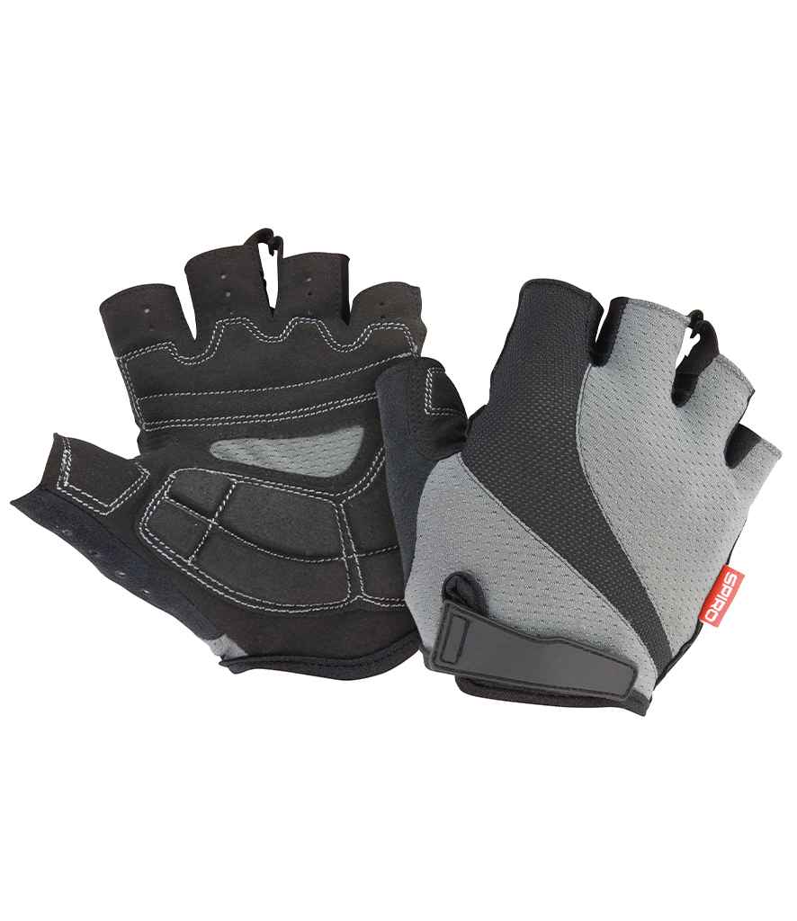 [SR257M GY/BK S] Spiro Fingerless Summer Short Gloves (S)